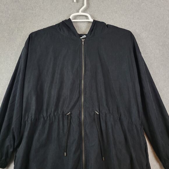 LuLaRoe Black LS Zip Up Hooded Lightweight Jackie Jacket Women's Plus 2XL Pocket - Picture 2 of 13